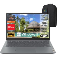 Lenovo Ideapad Slim 3 15AMN8 Ryzen 5 7520U 16GB 512GB SSD 15.6" Fhd W11P 82XQ00SFTX Notebook Asbertech Çanta Hediyeli