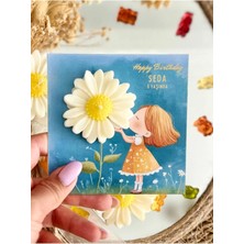 Bernami Şamdan Pinterest 10 Adet Özel Tasarlanmış Kart ve Papatya Mum. Bebek Doğum, Babyshower, Doğum Günü, Hediyelik