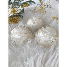 Bernami Şamdan Pinterest Şakayik Yaldızlı 3'lü Mum Set