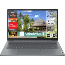 Lenovo Ideapad Slim 3 15AMN8 Ryzen 5 7520U 16GB 512GB SSD 15.6" Fhd W11P 82XQ00SFTX Notebook