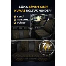 Trobus Toyota Corolla Sedan 2000–2024 Uyumlu Kumaş Koltuk Minderi Kapitone Desen Terletmez Yedili Siyah Sarı