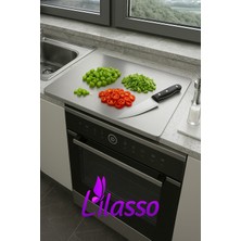 Feyza Design Paslanmaz Çelik Tek Bükümlü Metal Tezgah Koruyucu Kesme Tahtası 30X40 cm