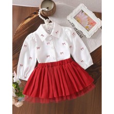 Kurdele Detaylı Kırmızı Takım