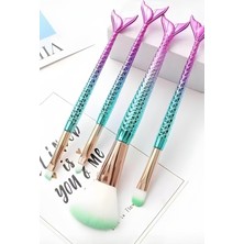 Özgürce 4'lü Renkli Balık Kuyruğu Figürlü Makyaj Fırçası Seti