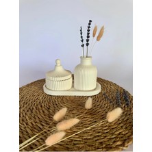 Bernami Dekoratif Pinterest Dekoratif Minyatür Çizgili Vazo Kokulu Mum Set 4 Parça