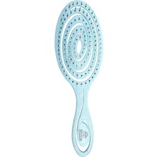 Macgon Oval Esnek Kafa Derisi Masaj Fırçası Saç Çekmez Dolaşık Açıcı Saç Fırçası Mavi