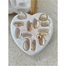 Bernami Dekoratif Pinterest Taş Tozu Kalp Şekilli Yüzük ve Aksesuar Standı - 1 Adet