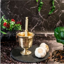 Feyza Design Bakır Pirinç Döküm Havan, 0,6mm Kalınlık, 6,5cm Ağız Genişliği