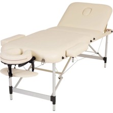 Macgon Katlanabilir 3 Parçalı Metal Masaj Masası, Çanta Tipi Masaj ve Tedavi Yatağı Beyaz