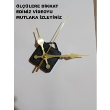 Cnr Shop 16 mm Şaft Boyu Sessiz Çalışır Saat Mekanizması Desenli Akrep-Yelkovan-Saniye-(Askılı)