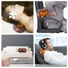 Macgon Kahverengi 8 Toplu Ovmalı Boyun Sırt Ayak Bel Masaj Yastığı