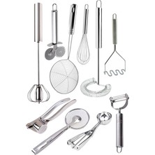 Feyza Design 10 Parça Paslanmaz Çelik Mutfak Servis Aletleri Seti