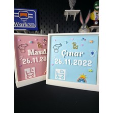 Work3d Kişiye Özel Bebek Isimli Doğum Panosu – 3D Baskı Isim & Tarihli Bebek Odası Dekoru