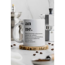 Anne Motto Kupa Bardak, Anneler Günü Hediyesi, Anlamlı Yazılı Porselen Kupa, Kalıcı Baskılı Hediye Bardak