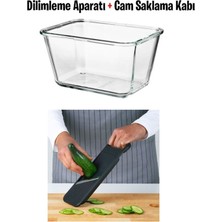 Feyza Design Pratik Dilimleme Aparatı ve Cam Saklama Kapı Seti