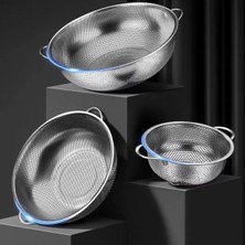 Feyza Design Paslanmaz Çelik Çok Amaçlı Süzgeç Takımı 3'lü, 19-25 cm