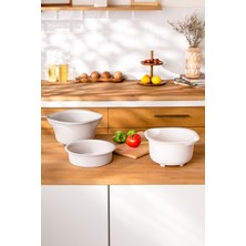 Feyza Design Pratik ve Şık 3'lü Süzgeç Seti, Mutfakta Kolay Kullanım Sağlar