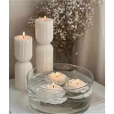 Bernami Dekoratif Pinterest Yüzen Gül Şakayık Kokulu Mumlar, Suda Ya Da Normal Kullanım 3 Adet