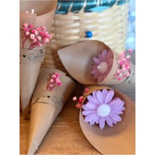 Bernami Şamdan Pinterest Kişiye Özel Düğün|nişan|söz Hediyelik Papatya Kokulu Buket Mum Pembe - 10 Adet
