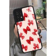 Snacase  Samsung Galaxy A13 Uyumlu Kırmızı Kurdele Tasarımlı Glossy Silikon Kılıf