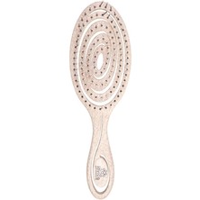 Macgon Oval Esnek Kafa Derisi Masaj Fırçası Saç Çekmez Dolaşık Açıcı Saç Fırçası Bej