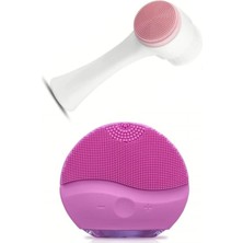 Macgon Su Geçirmez Titreşimli Yüz Temizleme Bakım Masaj Cihazı + Çift Taraflı Cilt Yüz Temizleme Fırçası