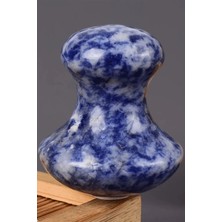 Macgon Mantar Kesim Gua Sha Lapis Lazuli Taşı Vücut ve Yüz Cilt Masaj Taşı