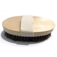 Macgon Selülit Fırçası 2 Adet Doğal At Kılı Oval Selüloit Giderici Masaj Aleti Fırçası