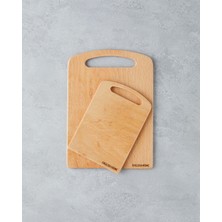 Feyza Design Doğal Kayın 2'li Kesme Tahtası Seti 22X30 cm ve 15X21 cm
