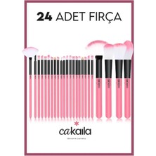 Özgürce 24'lü Profesyonel Pembe Makyaj Fırça Seti, Modern Tasarım