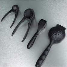 Feyza Design Döküm Limon Sıkacağı ve Çok Işlevli Baharat Seti 4'lü