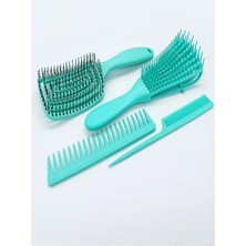 Macgon Fırçası Kıvırcık Saç Tarağı Saç Fırçası Saç Derisi Masaj Tarağı Ayırma Fırçası 4 Lü Set