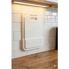 Feyza Design Çiftli Kaydırmaz Kesme Tahtası Seti, Standlı, Yapışkanlı Dolap Içi, Meyve Sebze