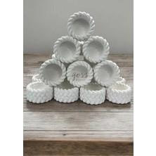 Bernami Dekoratif Pinterest El Yapımı Örgü Model Beton Mumluk – 20 Adet Mini Kase Hediyelik (Nişan, Kına, Düğün)