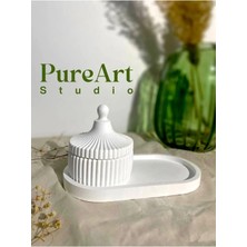 Bernami Şamdan Pinterest Art 2 Li Set Sunum Tabağı ve Biblo Takı Kutusu