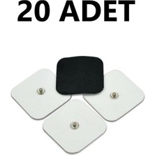 Macgon Kas Geliştirici 20 Adet Çıt Çıtlı 5x5 Tens Elektrodu 4'lü 5 Paket Beyaz