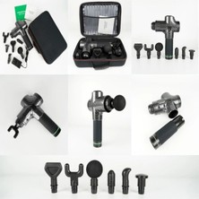 Macgon Kablosuz Masaj Tabancası LCD Dokunmatik Masaj Tabancası Aleti 30 Hız Ayarlı 6 Başlık Duy