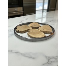 Feyza Design 4 Parça Epoksi Hobi Seti, Zeytin Ağacı ve Metal Profil, 40 cm Çap