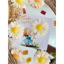 Bernami Kdekoratif Pinterest 20 Adet Özel Tasarlanmış Kart ve Papatya Mum. Doğum Günü, Baby Shower, Bebek Doğum Hediyelik