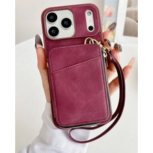 Kılıf House Iphone Uyumlu Fermuarlı Çantalı Deri Cüzdanlı Kılıf