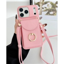 Kılıf House Iphone Uyumlu Halka Detaylı Askılı Cüzdanlı Deri Kılıf