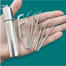 Macgon Paslanmaz Çelik Ağız Diş Tartar Sökücü Temizlik Bakım Seti 8 Parça