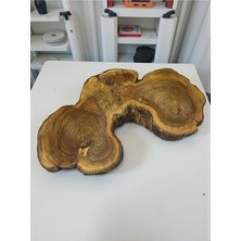 Feyza Design Doğal Zeytin Ağacı Dekor Blok, Sunum ve Dekor Için 37X25 Cm, Vernikli