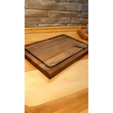 Feyza Design Ahşap Kesme Tahtası, Ceviz Rengi, 30X20 Cm, Sunum ve Doğrama Için