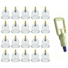 Macgon 7 cm 50 Adet Kupa Vakumlu Çekme Masaj Aleti Seti ve 1 Adet Vakum Pompası