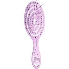 Macgon Oval Esnek Kafa Derisi Masaj Fırçası Saç Çekmez Dolaşık Açıcı Saç Fırçası Mor