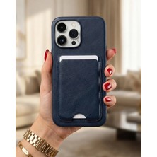 Kılıf House Iphone Uyumlu Deri Yüzeyli Sabit Kartlıklı Cüzdan Kılıf