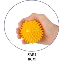 Macgon El Egzersiz Masaj ve Duyu Topu, Yumuşak Dikenli Top Sarı Renk 8 cm