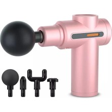 Macgon Masaj Tabancası Sporcu Masaj Aleti 4 Başlıklı Şarjlı Titreşimli Darbeli Sessiz Kademeli Masaj