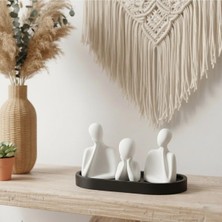 Bernami Dekoratif Pinterest 4’lü Düşünen Aile Dekoratif Obje Seti – Siyah-Beyaz